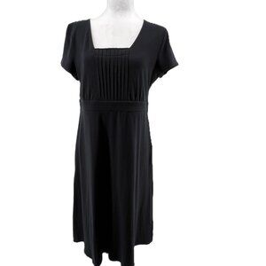 🖤Elegant Liz Claiborne Black Dress Size L Cotton Blend Timeless Silhouette